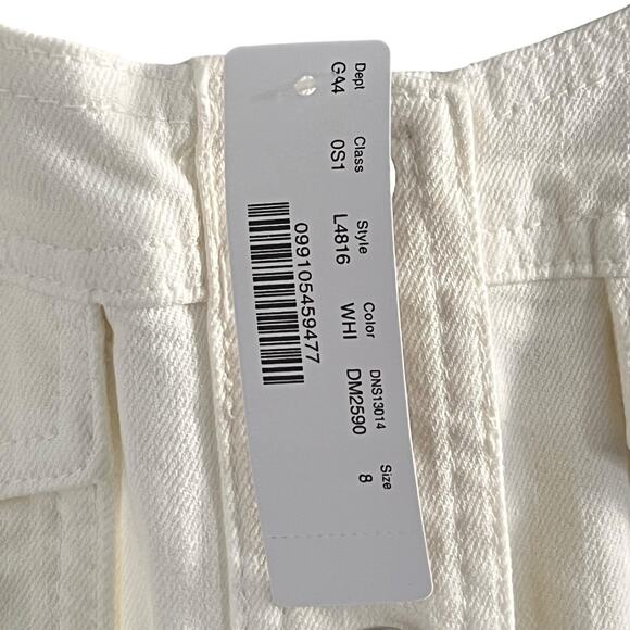 J Crew Womens White Denim Dress Sleeveless Snaps Cotton Size 8 Preppy 90s - Picture 9 of 9